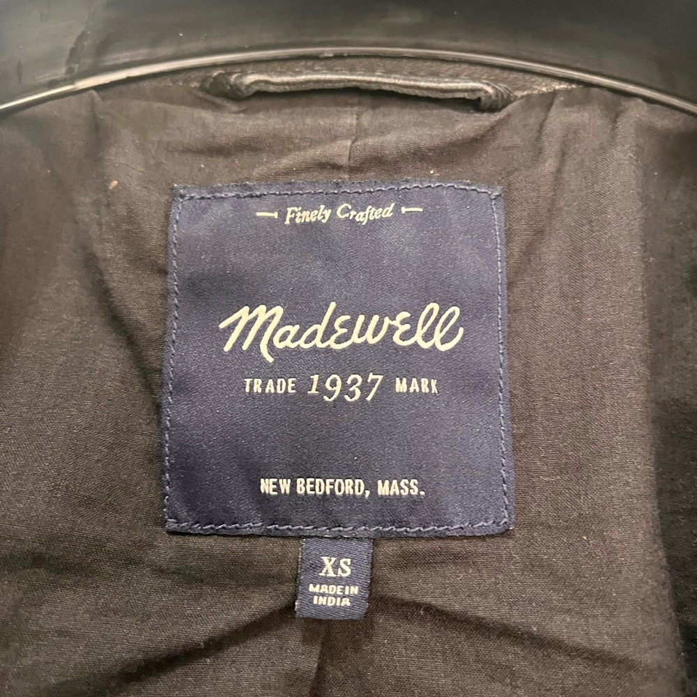 Madewell black leather cropped moto jacket. Size XS - Picture 4 of 4